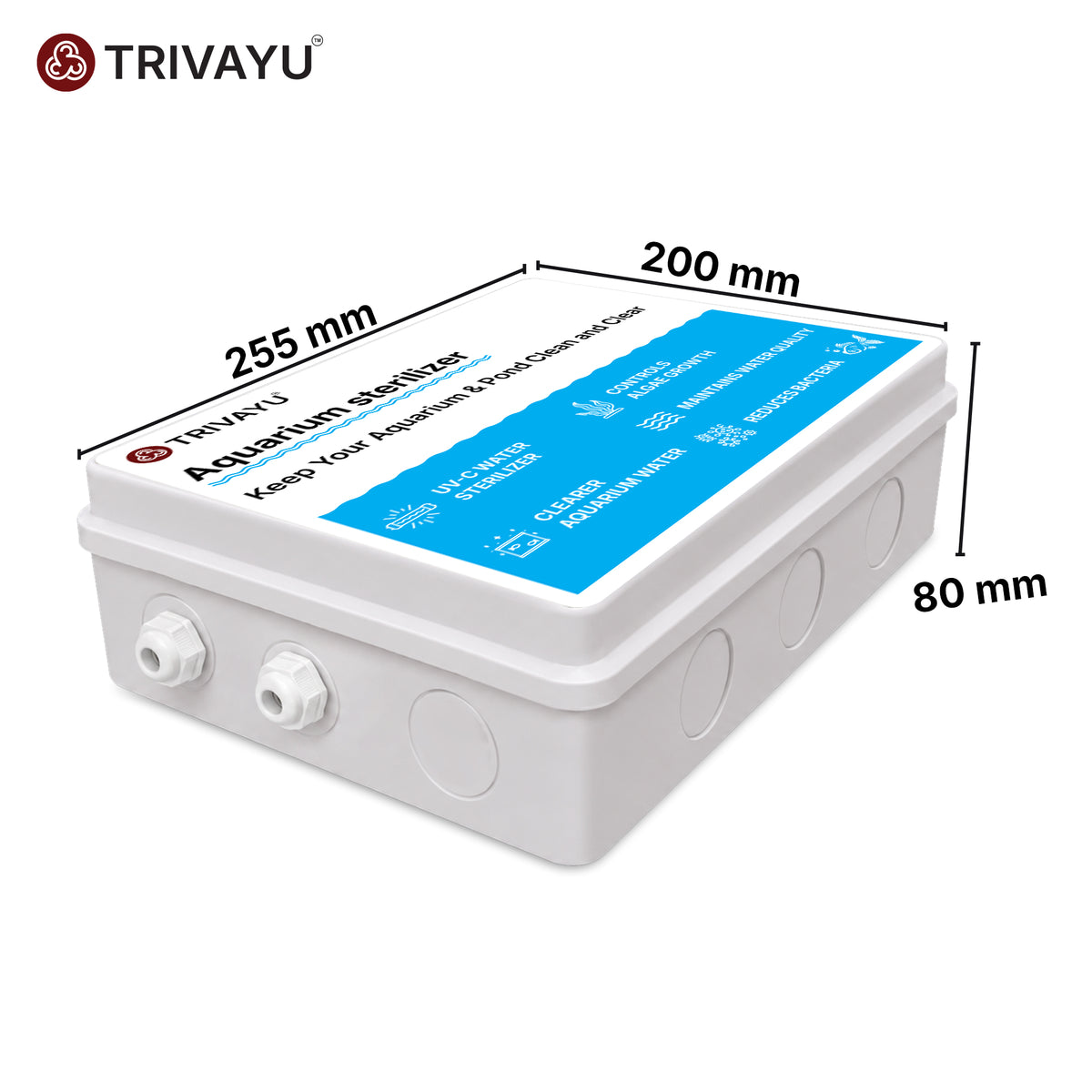 Trivayu Aquarium Water Sterilizer with UVC Light | Helps Control Algae & Maintain Clear Water | Suitable for Aquarium, Pond & Pool