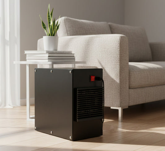 Trivayu UV Pro air purifier with a premium black finish designed for advanced indoor air cleaning.
